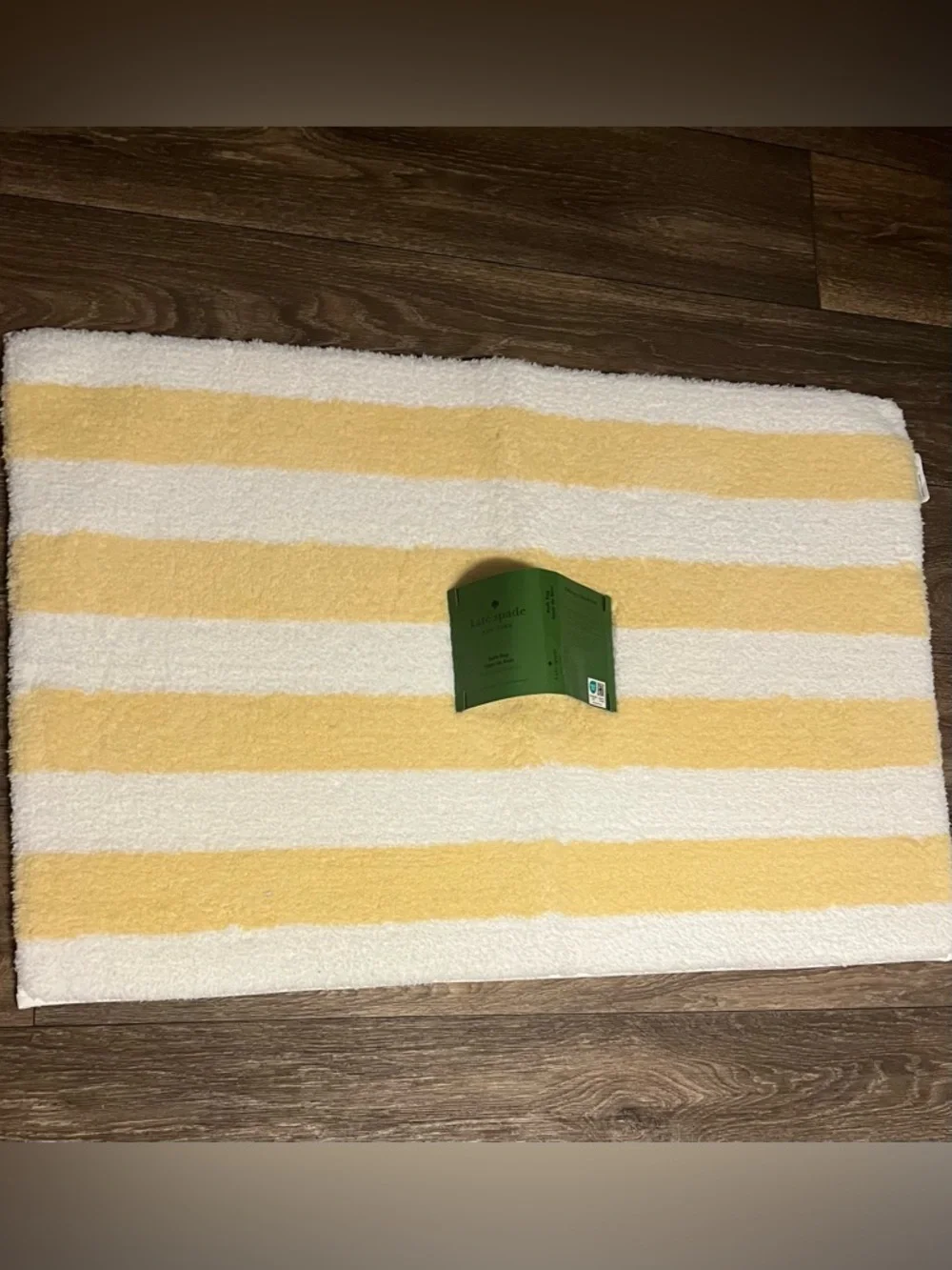 Kate Spade New York Yellow and White Stripes Bathroom Rug 20x32in.